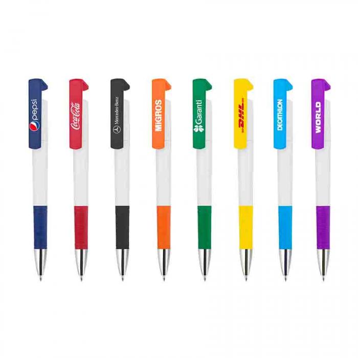 Telefon Standlı Plastik Tükenmez Kalem