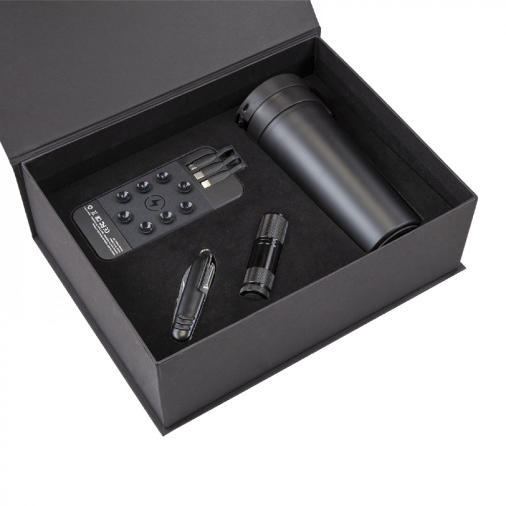 Promosyon Hediyelik Set Powerbank - Çakı - Fener - Termos Seti