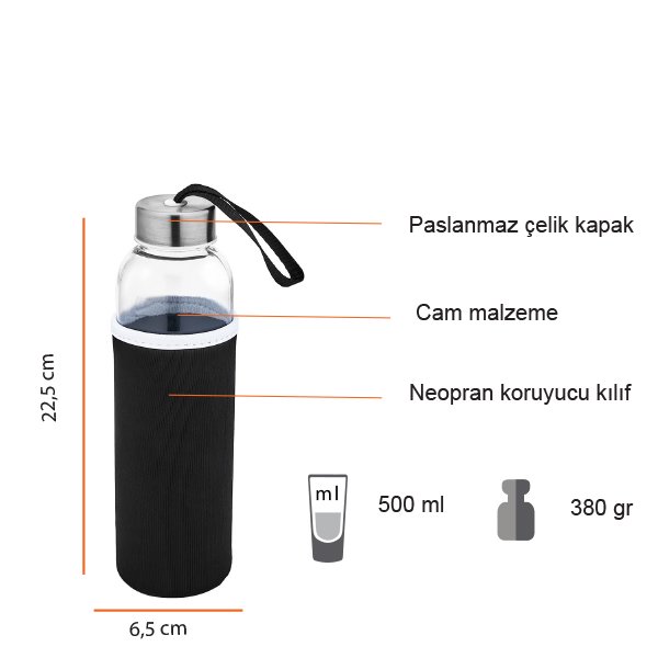 9239 Promosyon Cam Matara 500Ml 